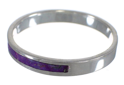 Magenta Turquoise Sterling Silver Stackable Jewelry Ring Size 5-3/4 FX92006